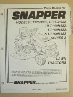Snapper Riding Lawn Mower Parts Manual Manual No 06432