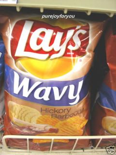Lays WAVY HICKORY BARBECUE Potato Chips BAG Frito Lay