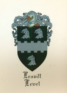 Coat of Arms Leavitt Levet Family Crest Genealogy Would Look Great