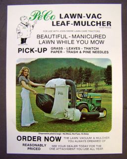 John Deere Peco Lawn Vac Leaf Mulcher Dealer Literature