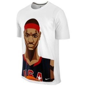 Nike Lebron James World Basketball USA T Shirt Face T