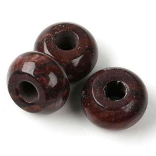 Red Picture Jasper Abacus European Bead for Bracelet 5P