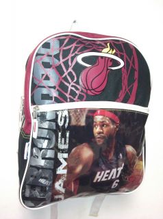 Lebron James Miami Heat New NBA Backpack 6 Champion