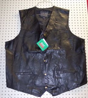 Mens Womens Leather Motorcycle Vest x Large