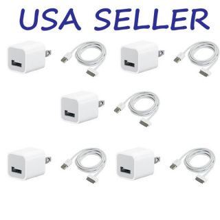 USB USA AC Power Adapter Wall Charger Plug+ SYNC Cable iPod iPhone