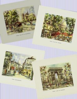 Scenes of Paris by Maurice Legendre 4 Prints