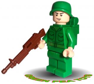 Lego Minifigure Army Man Soldier with Helmet Gun Backpack Cool