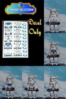 Custom Lego Star Wars Blue Clone Trooper Decals x 5