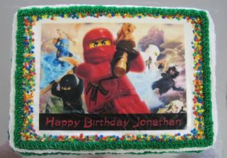 Sheet Legos Ninjago Edible Frosting Cake Birthday Image Party