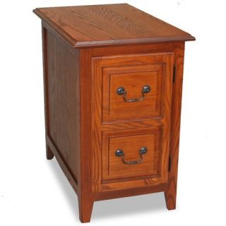 Leick Favorite Finds Shaker Cabinet End Table in Medium Oak 10030MED
