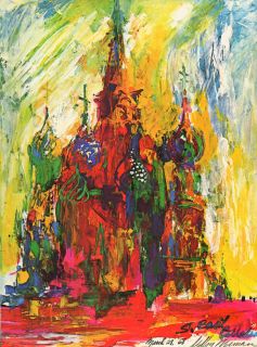 LEROY NEIMAN BOOKPLATE ST. BASILS CATHEDRAL MOSCOW RED SQUARE RUSSIA