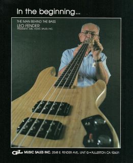 THE 1984 G L LEO FENDER BASS GUITAR AD 8X11 FRAMEABLE ADVERTISMENT