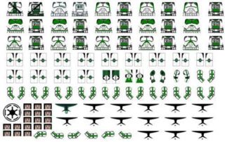 Lego Star Wars 41st Elite Clone Troopers decals Green 15 complete