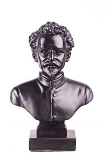 Russian Soviet Communist Leon Trotsky USSR Shungite Black Bust Statue