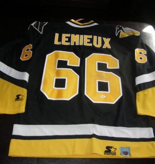 Mario Lemieux Signed 90s Pittsburgh Penguins Jersey JSA
