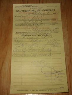 1911 s P Railroad Document Levi Strauss Co