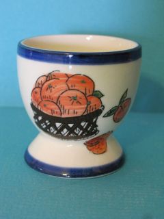 Liddy Ceramic Egg Cup Oranges Napkin Napkin Ring Signed