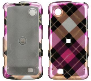 New Pink Plaid Hard Case Cover for Verizon LG Chocolate Touch VX8575