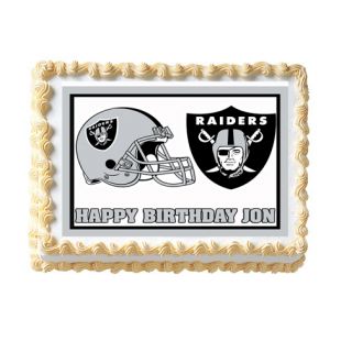Oakland Raiders Birthday Party Cake Image Decoration