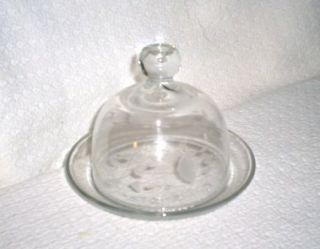Princess House Crystal Heritage Round Covered Butter Dish