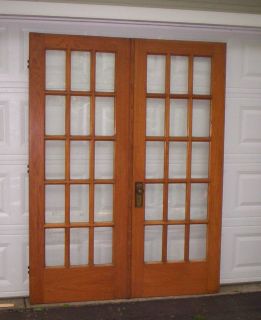 Antique Oak 15 Light French Doors c1918 60 x 79