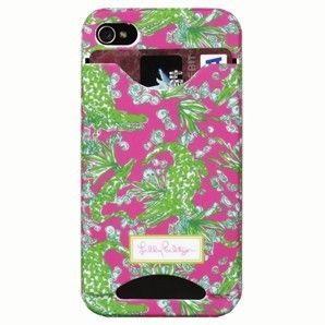 Lilly PULITZER iphone case COVER 4/4S with Credit Card/I.D. Slots *See
