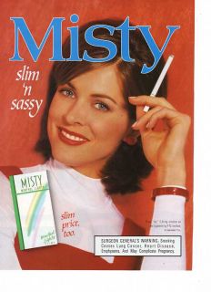 1996 Misty Menthol Lights Slims Cigarettes Print Ad