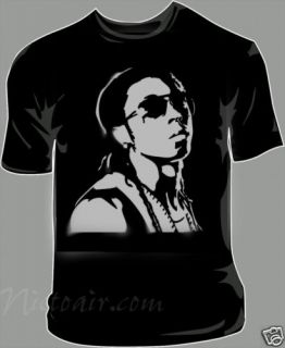Lil Wayne Airbrushed Stencil T Shirt Airbrush
