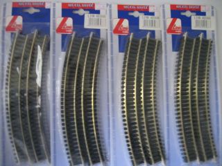 LIMA HO SCALE NICKEL SILVER FOUR 403986 BLISTER CURVED LINE TRACKS 4
