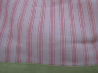 New Pink Lime Green Pinstripe Full Bed Skirt Bedskirt Dust Ruffle