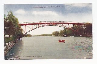 Lincoln Park Chicago High Bridge Postcard as Is C 1910