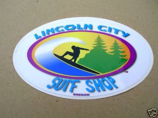 Lincoln City surf shop surfboard Sticker decal oregon surfing