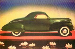 Lincoln Zephyr 1939 Car Ad Illustration • Modern Postcard