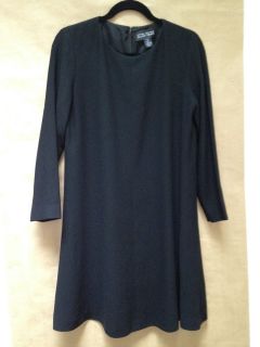 Linda Allard Ellen Tracy Petite LBD Black Long Sleeve Trapeze Dress 8P
