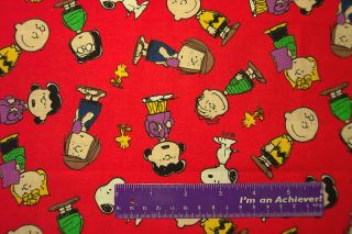 Peanuts Charlie Brown Lucy Linus Snoopy Sally Fabric FQ