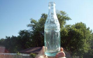 Litchfield IL Square Coke Bottle Soda Water 6 Star Panels Aqua 1920s