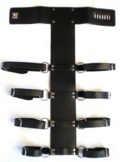 PU Leather Locking Collar Arm Binder Harness Restraint 259