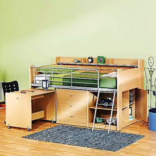 Kids Storage Drawers Charleston Twin Loft Bed With Desk Home Furniture