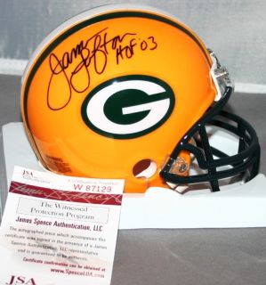 James Lofton Autographed Mini Helmet Green Bay Packers HOF 2003 JSA