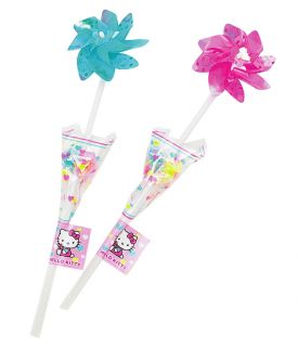 Hello Kitty Pin Wheel 4pc Lollipop Candy Bouquet Toy Windmill