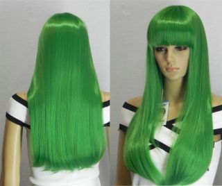 0033 Green Long Straight Cosplay Full Wig Wholesale Wigs