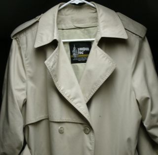 London Fog Maincoats Trench Coat Womens 14 Petite Excellent Cond Mint