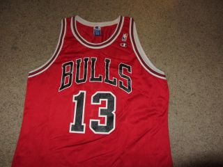 Vintage Champion Luc Longley Chicago Bulls NBA Basketball Jersey 48 13