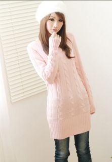 Fashion Warm Designed Scoop Neck Pullover Long Sweater Coat