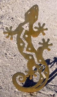 Large Southwest Gecko Lizard Metal Art Garden Statue