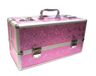 Big Locking Makeup Accessories Jewelry Chest Box Pink