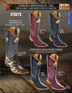 Los Altos 3X Toe Genuine Stingray Mens Western Cowboy Boots Diff