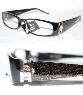 Louis V Eyewear Paris Nerd Clear Glasses Geek Monogram Print Black