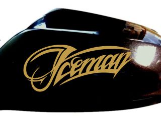 New Iceman Kimi Raikkonen Lotus F1 Wing Mirror Race Car Stickers Gold