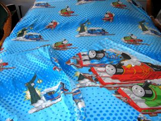 piece THOMAS THE TRAIN bed set flat fitted sheets 1 pillow case twin